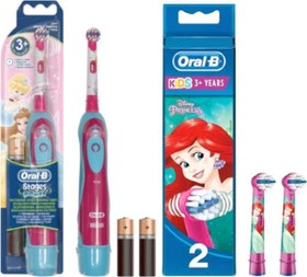 Resim Oral-B Stages Pilli Kız Çocuk Diş Fırçası + Eb10 2 Stages Power Princess 2 Li Çocuk Diş Fırça 