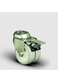 Resim Et04Zkc50F Oynak Frenli Delikli Çiftli Pvc Tekerlek Çap:50 