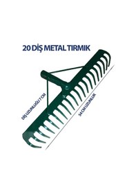 Resim Profesyonel 20 Dişli Metal Tırmık Bahçe Ve Toprak Düzenleme İçin Dayanıklı Model 