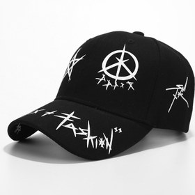 Resim Siyah & Beyaz Hip-Hop Beyzbol Şapkası, Beyaz Yıldız Tasarımı - Hafif, Nefes Alabilir, Ayarlanabilir Çekme Kapatma - Tüm Mevsimler İçin Mükemmel, Günlük Giyim Şapkası | Trendy Peaked Cap | Dokulu Şapka, Kadınlar İçin Uygun 