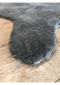 Resim Balat Halı Kalın Koyu Gri Peluş Yumuşak Post Halı Karışık, Çok Renkli 