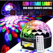 Resim Derwell Yeni 2025 Usb/Mp3/Blueooth Destekli Kumandalı Hoparlörlü Renkli Yarım Dünya Sihirli Led Disko Topu 