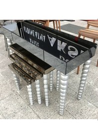 Resim Dresuar Zigon Sehpa Elma Model Beyaz Parlak Beyaz Ayna Kaplama Ta Füme 