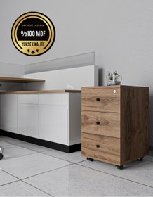 Resim rafineritasarım Keson Ofis Mobilyası Çekmeceli Kilitli Mdf 