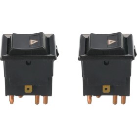 Resim Sulhul 90 110 130 YUF101490 Için 2x 7 Pin Siyah Tehlike Uyarı Lambası Anahtarı (Yurt Dışından) 