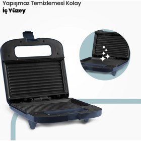 Resim Goldmaster Miss 750W Isınmaya Dayanıklı Tost ve Izgara Makinesi Ege Mavisi In 6409 