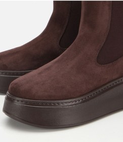 Resim Hotiç Kadın Süet Deri Kahverengi Lastik Detaylı Kalın Tabanlı Düz Bot 01boh317830a480 01boh317830a480 Kahverengi 