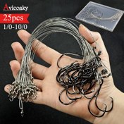 Resim 25 adet / kutu Akrep saç tokası ile Çiğneme Hattı Balıkçılık Çelik Tel Kılavuz Rigs, Ağır Hizmet Yuvarlak saç tokası ile Balıkçılık Çelik Tel 