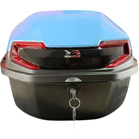 Resim GİZA MOTOR Motosiklet Arka Çanta 33 Lt Kapasite Metalik (Parlak) Açık Mavi-Buz Mavisi 