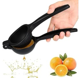 Resim Home Döküm Limon Sıkacağı Limon Presi Büyük Boy 24CM, Siyah Metal Limon Sıkacağı, Döküm Naranciye Sıkacağı 