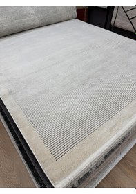 Resim Hoom Rugs Elegant 10513 Krem Antrasit Çerçeveli Salon Halısı 160x230 3,68 M2 