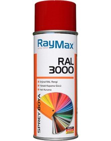 Resim Raymax Akrilik Sprey Ral 3000 Ateş Kırmızı 400 ML.Made in Germany 