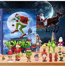 Resim Fortunelane 25-26 Grinch Advent Takvimi Yeşil Saç Kör Kutusu, 24 Hediye Cadılar Bayramı 