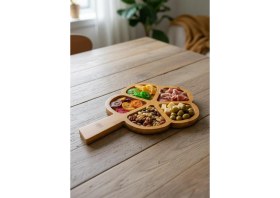 Resim Yonca Bambu Sunumluk Tabak - 23 cm 