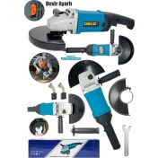 Resim Deko Turkey Büyük Boy Devir Ayarlı Taşlama Makinesi 180MM- 4000W Jet Metal Kesici Taşlama Makinesi 