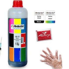 Resim Perfection Epson L130 L200 L210 Yazıcı Uyumlu Mürekkep Dolum Seti 1 KG Siyah 