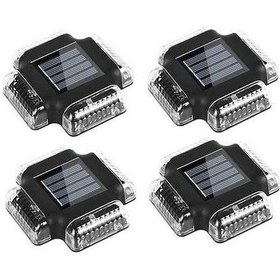 Resim Opulentliving 4'lü Güneş Enerjili Havuz Güverte Işıkları - Siyah, Otomatik Çalışma, Kolay Kurulum, Su Geçirmez Siyah 