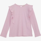 Resim Breeze Kız Çocuk Uzun Kollu Bluz Fırfırlı 4-8 Yaş, Pembe 