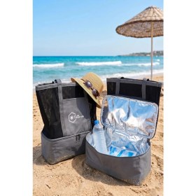 Resim Wallery Bags Baskılı Isı Yalıtımlı Sıcak Soğuk Buzluk Termal Kamp Piknik Fileli Plaj Çantası 