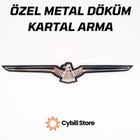 Resim CybillStore Kartal Krom Metal Arma Üst Kalite 1 Adet 23x4 Cm 