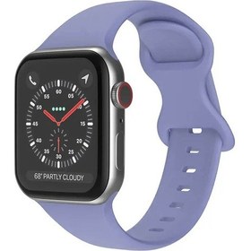 Resim Wozlo iOS Uyumlu Watch 1, 2, 3, 4, 5, 6, 7, 8, Se Silikon Kordon Kayış - M-l Beden 42/44/45mm - Leylak 