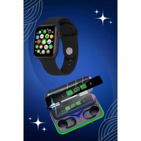 Resim Resveq Ucuz ve Kaliteli Kulaklıklı Saat Seti Bluetooth Bağlantılı Akıllı Saat ve Kulaklık 