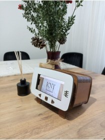 Resim kntlazer Retro TV Peçete Kutusu, Cep Telefonu Standlı Peçete kutusu, Telefon Tutucu 