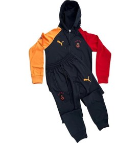 Resim Kısmet Sepeti Siyah Kapüşonlu Rüzgar Geçirmez Kumaş İçi İnce Pamuk Kaplı Sarı Kırmızı Nakış İşlemeli Çocuk Eşofman Takımı Sarı - Kırmızı -siyah 