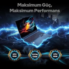 Resim Game Garaj Slayer X7T-5060 C3 Intel Core i7 14650HX 32GB RAM 2TB SSD RTX5060 16" QHD+ 180Hz IPS FreeDOS Oyuncu Laptop 