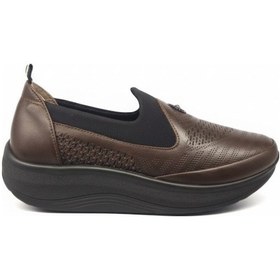 Resim Ceyo Kalın Rahat Hafif Taban Hakiki Deri Comfort Ayakkabı Kahve 