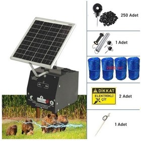 Resim Pars P2518/2000a Güneş Enerjili Ve Akülü Elektrikli Hazır Çit Sistemi Ahşap İzolatörlü 