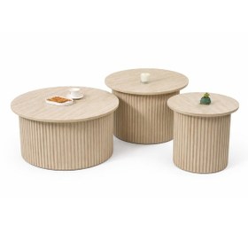 Resim Pena Orta Zigon Sehpa Traverten Gri Traverten Gri 