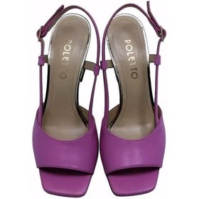 Resim Poletto Hakiki Deri Pembe-altın Sandalet Topuklu 319 260 V1-522 Pembe 