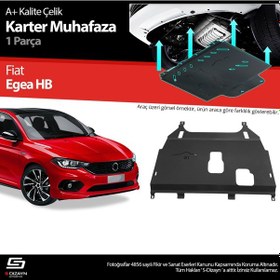 Resim S-dizayn Fiat Egea Sedan Çelik Karter Muhafaza Koruma 2015 Üzeri A+ Kalite 