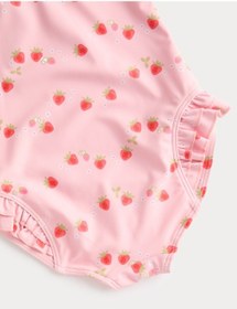Resim Marks & Spencer Çilek Desenli Mayo T78002029I Pembe 