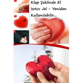 Resim Kalp Şeklinde Yeniden Kullanılabilir El Isıtıcı Jel - Anında Isı Veren Cep Isıtıcı 