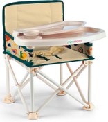Resim Minimono Büyük Boy Katlanır Portatif Mama Sandalyesi - Bej - Bej-Yeşil / Standart 