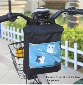 Resim Hightower Yeni Mavi Kedi Bisiklet Elektrikli Scooter Ön Fermuarlı Büyük Kapasiteli 3d Saklama Çantası Yeni Mavi Kedi 