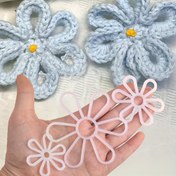 Resim 10 adet Altı yapraklı Çiçek Dokuma Plastik Aksesuarlar, Giysiler, Kendin Yap Çantalar ve Yastıklar için Uygun 
