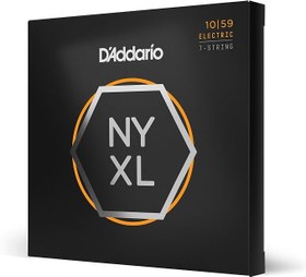 Resim D'Addario Elektro Gitar Telleri | Gitar Telleri E Gitar | Premium Teller 7 Telli Elektro Gitar | En Popüler Tel Markası | NYXL1059 | "New York" Çelik | Reg. Light (10-59) 