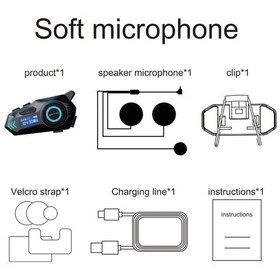 Resim K09 Motosiklet Bluetooth Kask Yarı-dubleks Interkom Ipx8 Su Geçirmez 800mah 1pc Soft Mic 