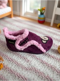 Resim Gezer Kışlık Kız Çocuk PVC Rahat Taban Cırt Cırtlı Ayarlanabilir Ev Okul Kreş Panduf Ayakkabı 