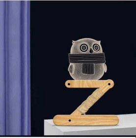 Resim Ganzhoushop Yatak Sones Odası Lambası Katlanabilir Gece Çocuk Baykuş Ahşap 3d 0.5w Ut Dekoratif Aydınlatma Çok Renkli 
