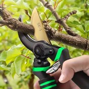 Resim Profesyonel Ağır Hizmet SK5 Çeliği Dal Budama Makası, Ergonomik Olarak Tasarlanmış Keskin SK-5 Bıçaklar, Rahat Tutuş, Dalları Kesmek ve Ağaçları Budamak için Verimli, Kalın Dalları Kesmek için Güçlü, Bahçe Budaması, Meyve Ağacı Budaması ve Hasat için Uygundur. 