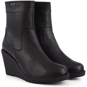 Resim Gönderi R Siyah Fermuarlı Dolgu Topuklu Bot Siyah 