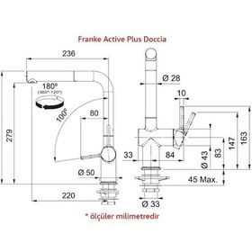 Resim Franke Active Plus Doccia Mutfak Armatürü, Nero, Spiralli Başlık Siyah 