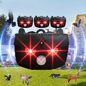 Resim JKUOO Güncellenmiş Güneş Enerjili Hayvan Kovucu, Ultrasonik Teknoloji ile - Hareket Sensörü, Nikel Pil, Kediler, Sinekler, Geyikler, Raccoons ve Daha Fazlası İçin Kırmızı LED Işıklar - Bahçeler, Verandalar ve Çimler İçin İdeal, Dış Mekan Hayvan Kovucu | Modern Bahçe Dekoru | Dayanıklı Dış Mekan Cihazı, JKUO 