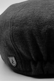 Resim Külah Şapka Kışlık Siyah Yün Spor Erkek Kasket 