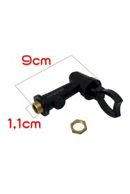 Resim Parmis Semaver Musluk Göstergesiz, Dıştan Dişli, Contalı, Somunlu, Sarı Nipelli 9cm 