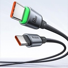 Resim Mcdodo CA-6871 Type-C Type-C 60W PD Hızlı Şarj E-Marker Çipli Easy Serisi Örgü Kablo Siyah 2M 